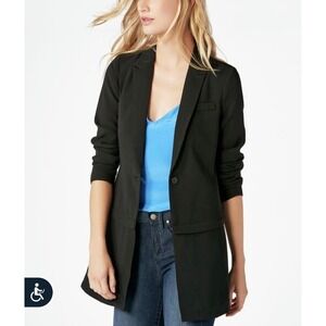 JustFab Two Way Convertible Zip Blazer Black Womens Large NWT